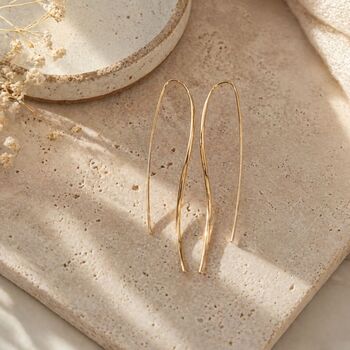 Sterling Silver Wave Drop Earrings, 4 of 6
