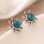 Sterling Silver Turquoise And Topaz Stud Earrings, thumbnail 1 of 11