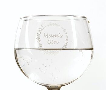 Personalised Gin Glass With Floral Wreath, 2 of 3