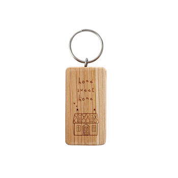 'Home Sweet Home' Oak Keyring, 2 of 2