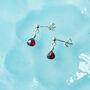 Garnet Drop Stud Earrings Second Light Collection, thumbnail 4 of 4