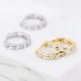 Baguette Cz Huggie Hoop In Sterling Silver, thumbnail 4 of 11