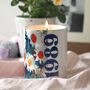 Personalised Year Candle With Vintage Daisy Print, thumbnail 1 of 3