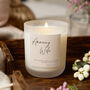 Gift For Wife Muted Script Custom Message Candle, thumbnail 1 of 10