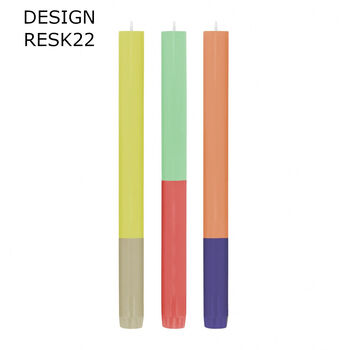 Dinner Candle Sets Of Three Multi Colour Taper Candles, 7 of 9