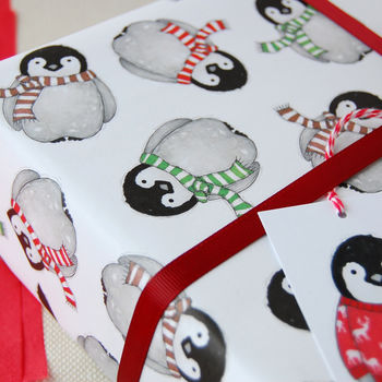 Baby Penguin Christmas Wrapping Paper, 5 of 11