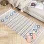 Blue Vintage Cotton Area Rug Runner, thumbnail 4 of 7