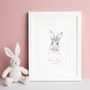 Enchanted Bunny New Baby Nursery Print, thumbnail 1 of 5