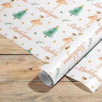 Sugarplum Fairy Personalised Christmas Wrapping Paper, 2 of 4