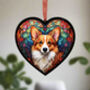 Corgi Stained Glass Effect Heart Suncatcher, thumbnail 2 of 6