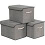 Set Of Three Grey Fabric Storage Boxes Organiser Bins, thumbnail 7 of 9