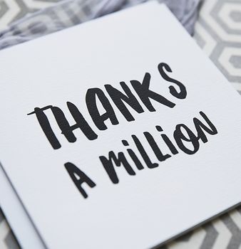 Thank You Card 'Thanks A Million', 2 of 3