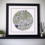 The Lincoln Globe Hand Drawn Map Print, thumbnail 1 of 5