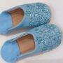 Girl's Handmade Leather Slippers With Sequins, thumbnail 2 of 12