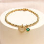 Personalised Gold Plated Birthstone And Charm Ball Bracelet, thumbnail 2 of 3