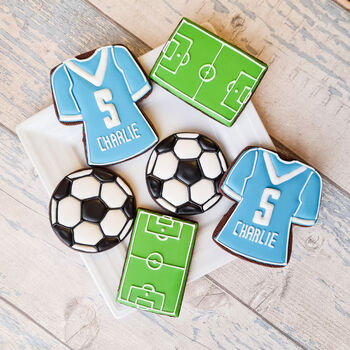 Football Biscuits Gift Box, Personalised Birthday Gift, 9 of 12