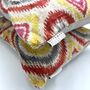 Oblong Ikat Velvet Cushion Coral Circles, thumbnail 8 of 8