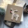 Wooden Reindeer Decoration Christmas Card, thumbnail 1 of 4