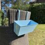 Pair Of Peaceful Pale Blue Hanging Balcony Planters, thumbnail 2 of 6