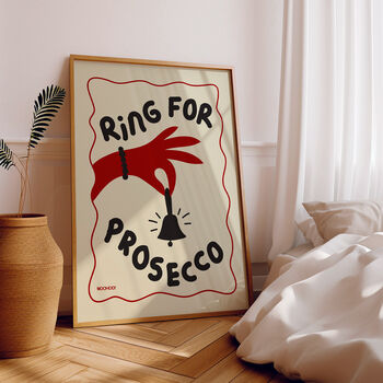 Ring For Prosecco Print Three Colour Options, 7 of 11