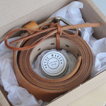 Personalised Leather Belt In Natural, 6 of 8