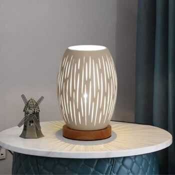 Strip Shape Metal Lampshade Bedside Table Lamp, 3 of 7
