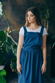 Denim Dress Apron | Studio Pinafore Smock, 10 of 11