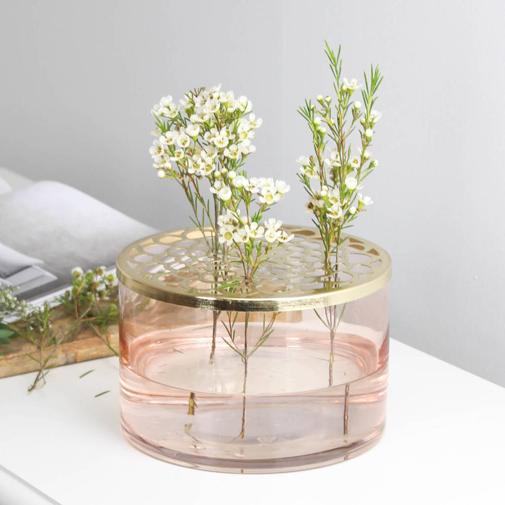 Blush Pink Glass Vase Centrepiece By Marquis And Dawe 2943