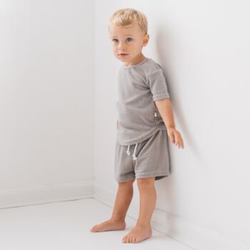 Children's Grey Towelling Two Piece, 3 of 5