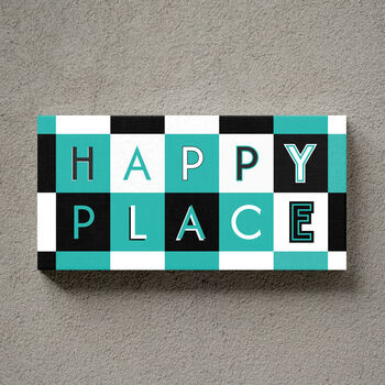 Happy Place Sign Personalised Print Gift, 2 of 10