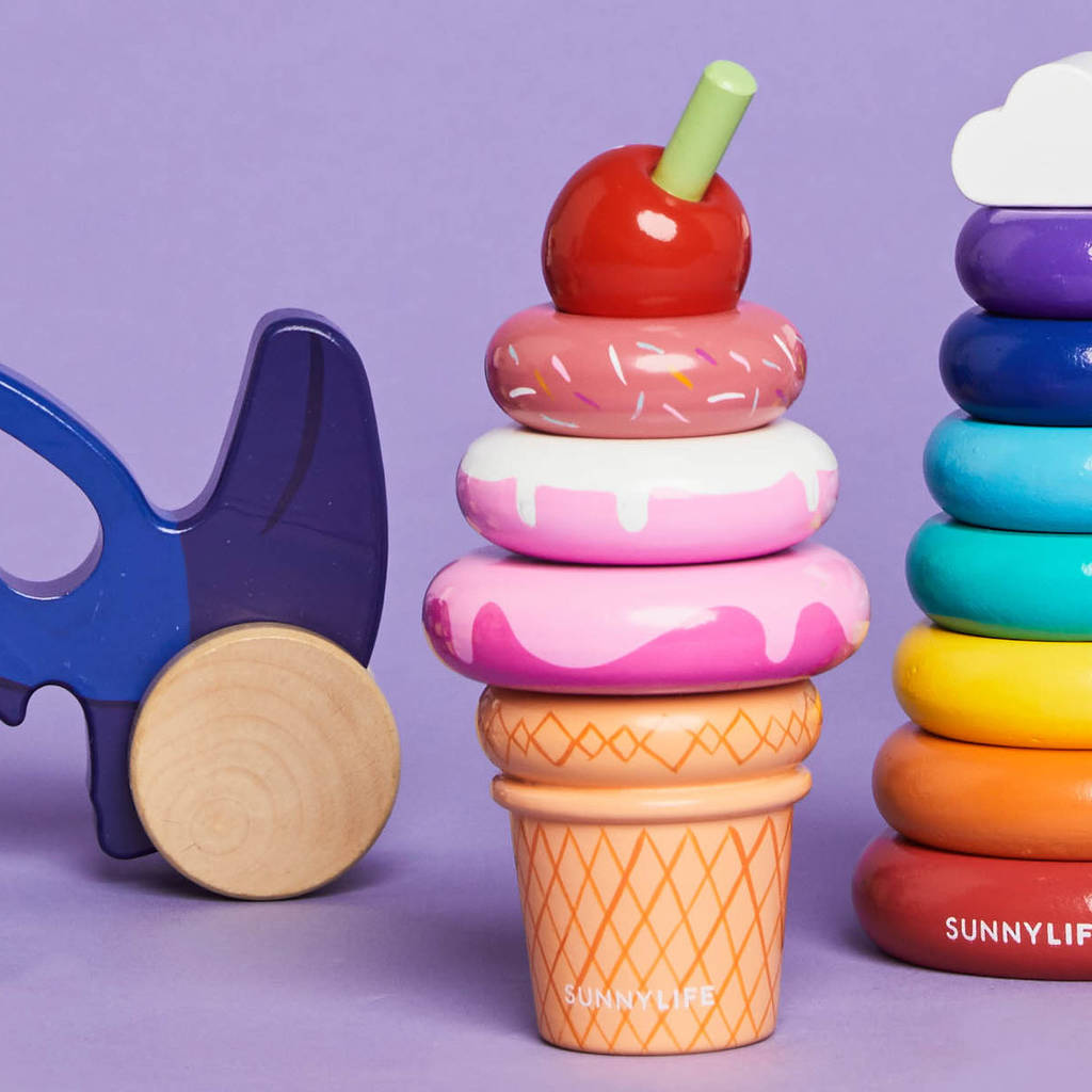 Wooden Ice Cream Stacking Toy By Posh Totty Designs Interiors