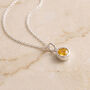 Personalised Sterling Silver November Birthstone Citrine Pendant Necklace, thumbnail 2 of 9