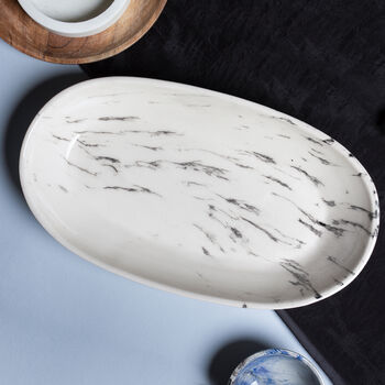 Marble Effect Multi Purpose Porcelain Serving Plate, 3 of 3