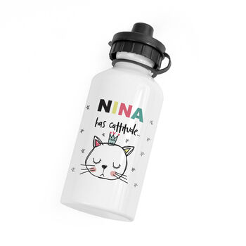Personalised Cattitude Water Bottle, 5 of 5