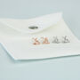 Sterling Silver Abstract Crystal Triangle Stud Earrings, thumbnail 5 of 6