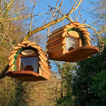 Three Wooden Hanging Wiley Squirrel Feeders, 3 of 10