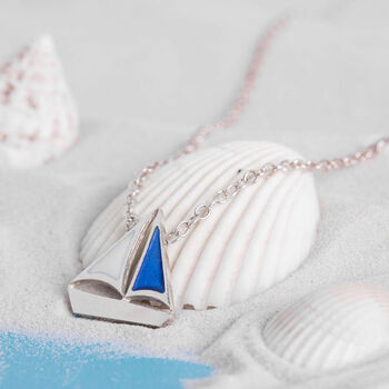 Silver Sail Boat Necklace, 2 of 5