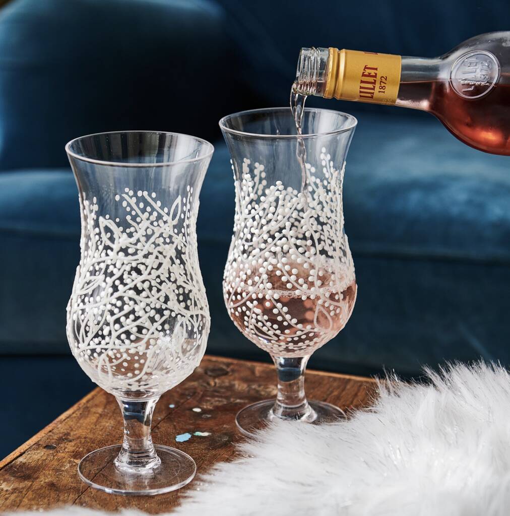 Set Of Two Snowy Design Cocktail Glasses, 1 of 4