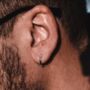 Mens Gold Plated Thin 13mm Hoop Earrings Mens Earrings, thumbnail 7 of 9