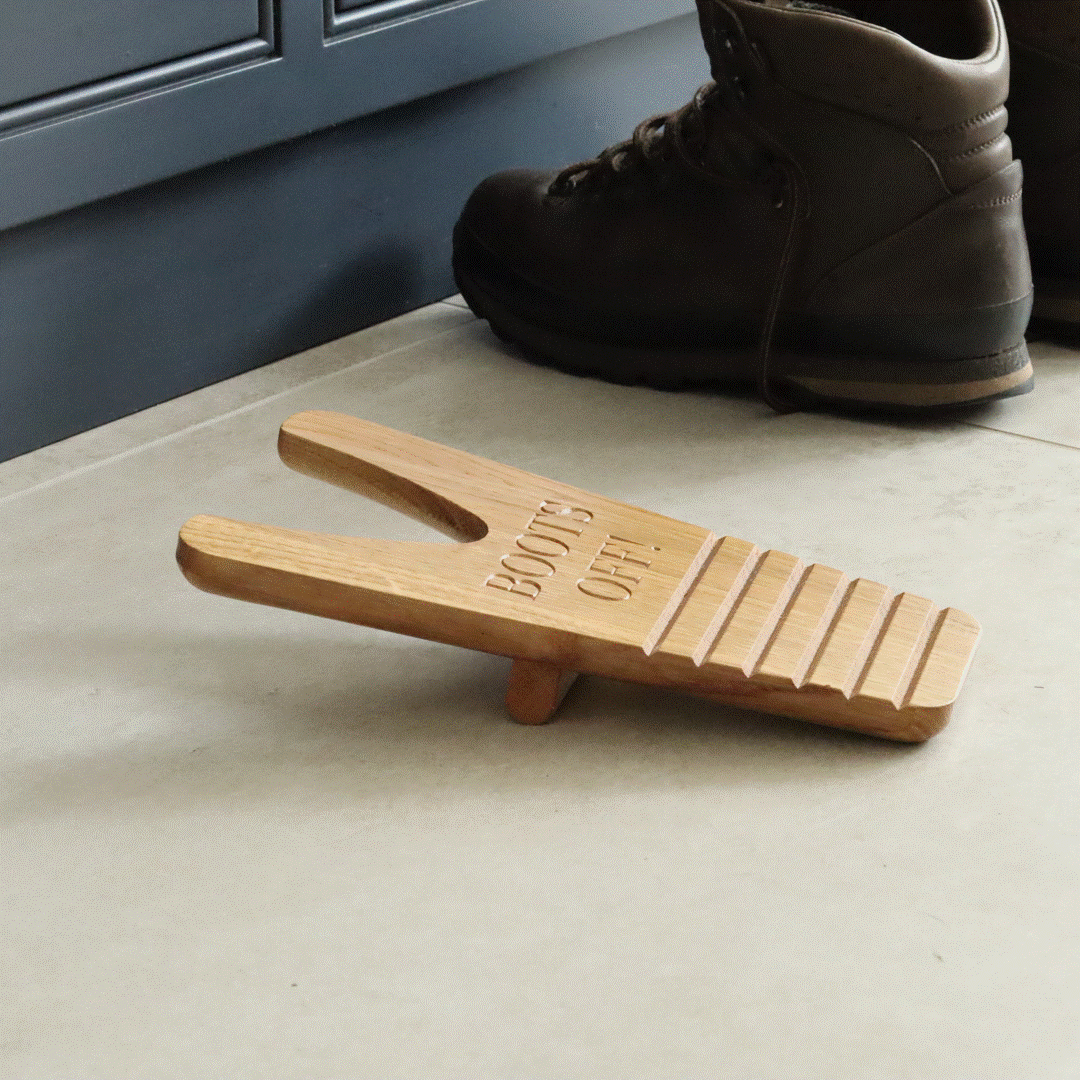 Personalised Solid Oak Boot Jack – Practical Gift For Walkers, 2 of 9