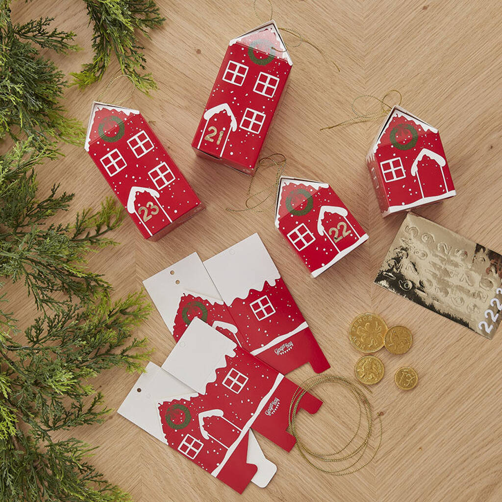 Festive House Advent Calendar Boxes By Little Lulubel