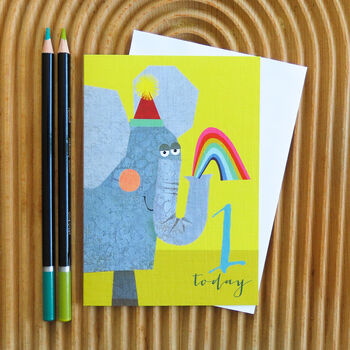 Elephant 1st Birthday Card, 4 of 5
