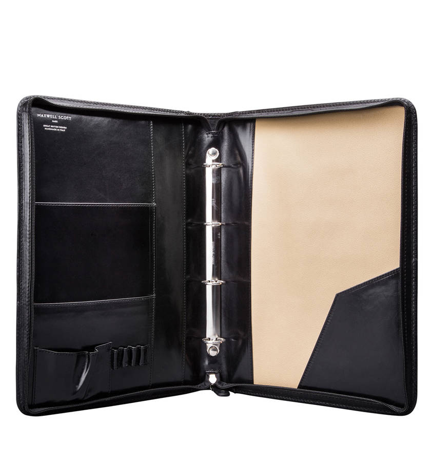 Amazon.com : KUZARVO Portfolio Binder (3 Rings) Brown Leather Padfolio  Portfolio with Letter Size Writing Pad 10 Files Sleeves Card Pen Holder A4  Portfolio Notebook Organizer for Interview Resume Conference : Office  Products