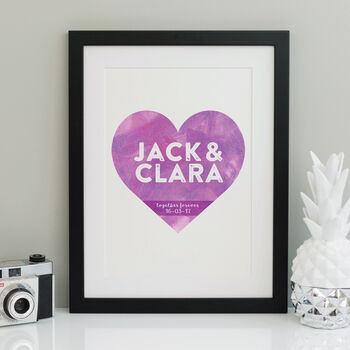 Large Family Heart Watercolour Print, 5 of 6