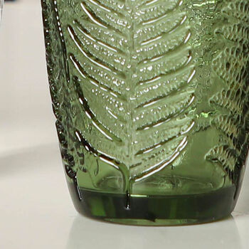 Four Embossed Fern Green Highball Glasses, 6 of 9