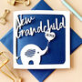 Elephant Personalised New Grandchild Card, thumbnail 1 of 4