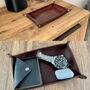 Personalised Rectangle Chocolate Brown Leather Tray, thumbnail 6 of 12