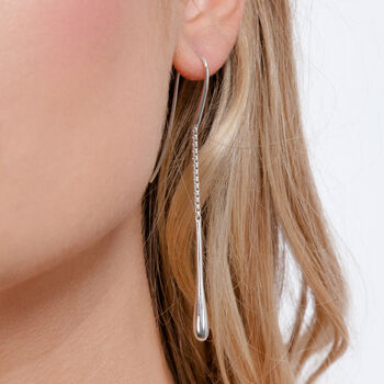 Lucy Quartermaine Sterling Silver Designer Drop Earring, 2 of 4