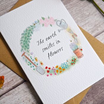 Smiles In Flowers Gardener's Quote Card, 2 of 4