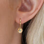 Gold Plated Or Silver Turquoise Crystal Eye Mini Hoops, thumbnail 1 of 6